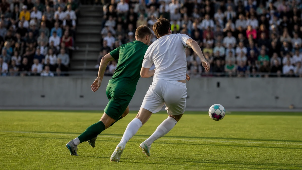 Spillsituasjon fra en fotballkamp i OBOS-ligaen.